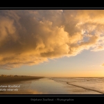 La plage de Quend-Plage un soir d'hiver. Saison : Hiver - Lieu : Quend-Plage , CÃ´te Picarde, Marquenterre, Somme, Picardie, France