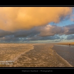 La plage de Quend-Plage un soir d'hiver. Saison : Hiver - Lieu : Quend-Plage , CÃ´te Picarde, Marquenterre, Somme, Picardie, France
