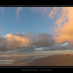 La plage de Quend-Plage un soir d'hiver. Saison : Hiver - Lieu : Quend-Plage , CÃ´te Picarde, Marquenterre, Somme, Picardie, France