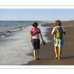 Promeneurs sur la plage de Quend