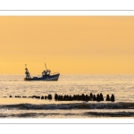 Chalutier à la pêche aux crevettes grises