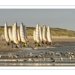 Les chars à voile sur la plage de Quend