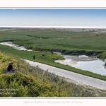 Promenande sur la route blanche entre Cayeux et le Hourdel. Départ de la la Mollière d'Aval et retour en longeant le front de mer. Saison : été - Lieu : La route blanche, La mollière d'Aval, Baie de Somme, Somme, Hauts-de-France, France.