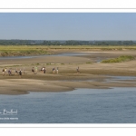 Un groupe de touristes dans les mollières le long de la Somme