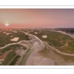 Survol de la Baie de Somme près de Saint-Valery-sur-Somme (Cap Hornu) à l'aube