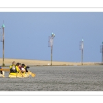 Pirogue polynésienne, va'a, en baie de Somme