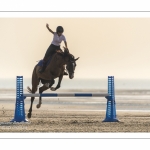 Equitation sur la plage de La Mollière d'Aval près de Cayeux-sur-mer