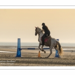 Equitation sur la plage de La Mollière d'Aval près de Cayeux-sur-mer