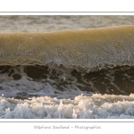 Gros plan sur les vagues qui viennent s'Ã©craser sur la plage de Fort-Mahon - Saison : Hiver - Lieu :  Fort-Mahon, cÃ´te Picarde, Somme, Picardie, France