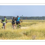 Promeneurs le long du chenal de la Somme au Cap Hornu